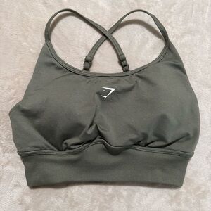 Gymshark Olive Green Adjustable Strappy Seamless Sports Bra